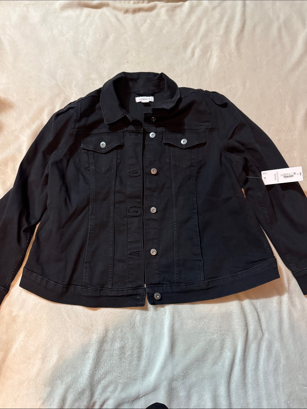 Liz Claiborne Black Denim Jean Jacket